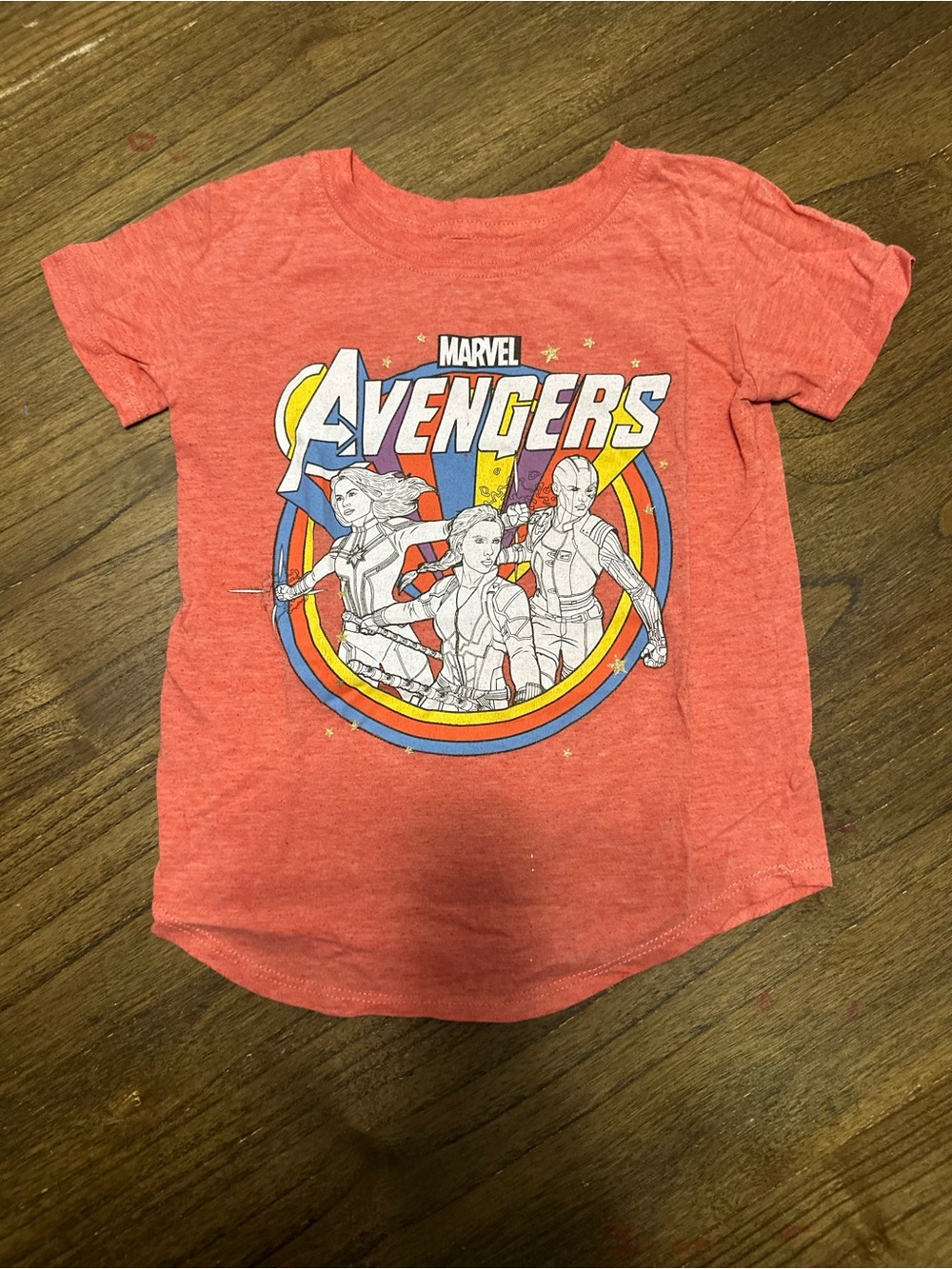 Marvel Red Heather and Avengers Logo Tee